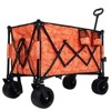 VisioGear Foldable Garden Cart with Heavy-Duty Wheels & 480lbs Load Capacity, Portable Utility Wagon for Camping, Sports, Orange, 37.4"*23.03"*38.98" - 2 of 4