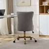CAVINAS Ergonomic Office Chair, Tufted Button Home Office Chair with Golden Metal Base, Velvet Upholstered Adjustable Desk Chair Swivel Office Chair - 4 of 4