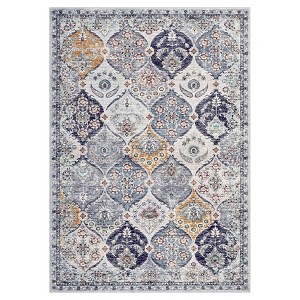 Washable Large Floral Print Living Room Bedroom Rugs, Vintage Non Slip Floor Carpet for Dining Room Office - 1 of 4