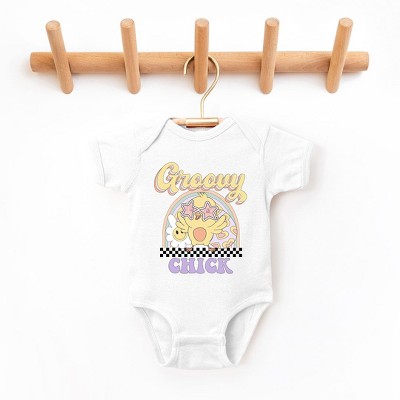 The Juniper Shop Groovy Easter Chick Baby Bodysuit