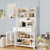 VYNXARIA 71" Pantry Storage Cabinet with 3 Adjustable Shelves, 5 glass Doors and 1 Large Drawer,White - 2 of 4