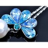 Anna-Kaci Large Faux Pearl Blue Crystal Rhinestones Pendant Necklace - 3 of 3