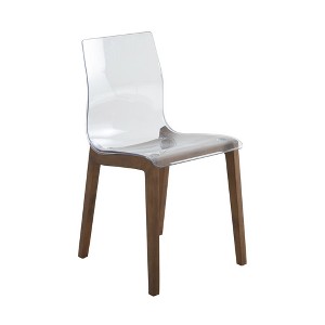 Leisuremod Marsden Modern Plastic Dining Side Chair With Beech Wood Legs - 1 of 4