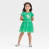 Toddler Girls' Shamrock Tulle Dress - Cat & Jack™ Bright Green - 4 of 4