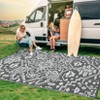 9x18 Large Outdoor Rug for Patio Rugs Waterproof, Reversible Plastic Straw Rug Medallion Pattern, Vintage Camping Rug, Foldable Lightweight Carpet - 2 of 4
