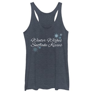Women's CHIN UP Winter Wishes & Snowflake Kisses Racerback Tank Top - 1 of 3