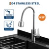 Stainless Steel Utility Sink with Faucet, Freestanding Laundry Tub with Adjustable Legs, Hot & Cold Water Pipes - 4 of 4