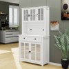 Maliang storage cabinet with glass doors and unique bell handle - 4 of 4