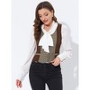 Allegra K Women's Vintage Plaid Button-Down Work Dressy Waistcoat Vests - 3 of 4