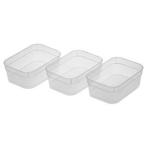 Sterilite Medium Storage Tray Containers with Sturdy Banded Rim and Textured Bottom for Desktop and Drawer Household Organization - 1 of 4