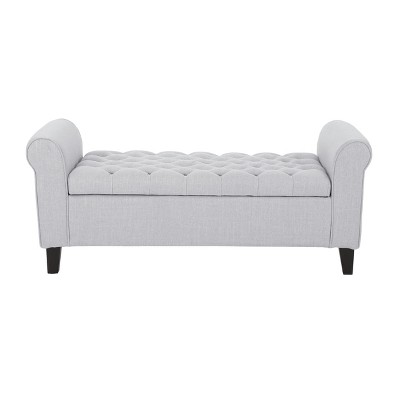 NicBex Storage Ottoman Bench for Bedroom,19.5 Inch Wide Storage Bench with Hinged Lid and Armrests,Ottoman for Living Room,Bedroom,Entryway