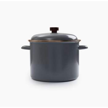 Non-Stick Aluminum Sauce Pan Stock Pot with Glass Lid, Black, 4018-8( 8 qt )