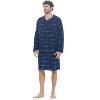 Ashford & Brooks Mens Flannel Plaid Long Sleep Shirt Henley Nightshirt - 2 of 4