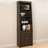 Tall Slant-Back Bookcase with 2 Shaker Doors Espresso - Prepac - 3 of 4