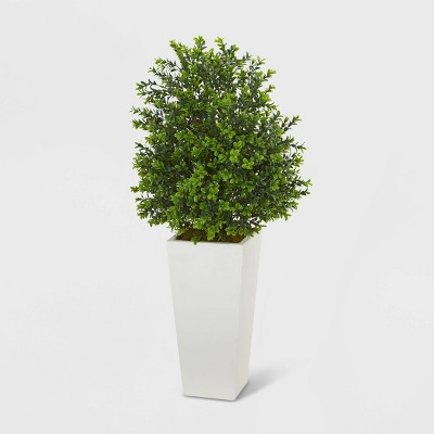 Sweet Grass Artificial Plant White Tower Planter - Nearly Natural