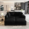 102.4'' Plush Corduroy U-Shaped Sectional Sofas with 2 Movable Ottomans, Deep Seat and Convertible Lounge Chair - 4 of 4