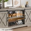 Farmhouse TV Stand for 65" TVs, Storage & Sliding Barn Doors, Adjustable Shelf, Modern Media Console for Living Room, Bedroom - 3 of 4