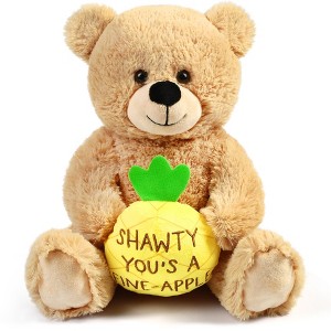 BenBen Shawty U Fine Teddy Bear, Gifts for Her, Women, Girlfriend, Wife, 10" Teddy Bear Stuffed Animal with Pineapple - 1 of 4