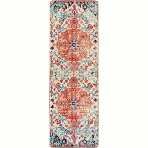 Lahome Goza Machine Washable Traditional Vintage Area Rug-Soft Carpet for Living Room, Bedroom, or Office - 1 of 4