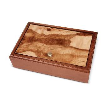 WE Games Wooden Keepsake Stash Box with Olive Wood Lid