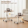 Height-adjustable computer desk with wheels, small mobile standing desk, bedside nursing table, 60-90 cm - 4 of 4