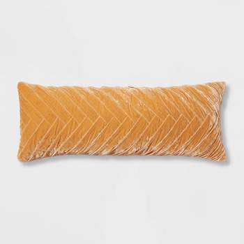Oversized Oblong Pleated Velvet Decorative Throw Pillow - Threshold™