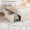 TackView Bed Frame with Storage Headboard,Boucle Upholstered Platform Bed with 2 Drawers, Chic Wavy Headboard with Bookcase, No Box Spring Needed - 4 of 4
