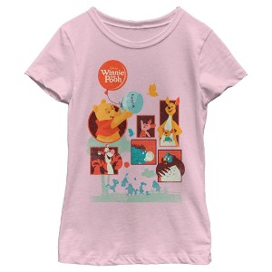 Girl's Winnie the Pooh Retro Character Panels T-Shirt - 1 of 4