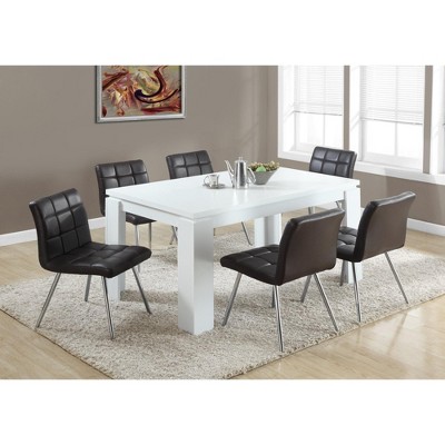 Contemporary White Wood 59" Rectangular Dining Table