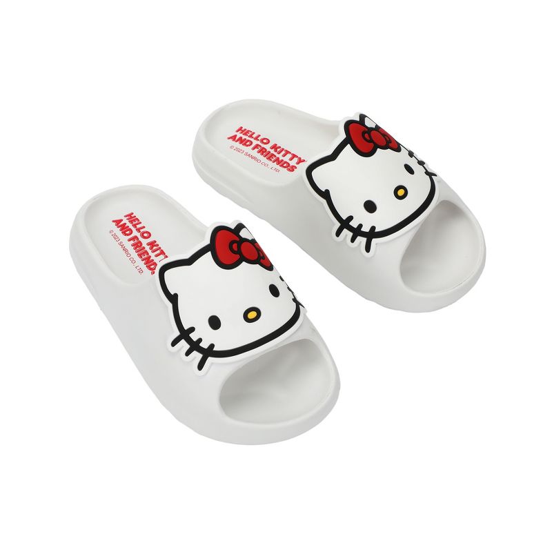 Hello Kitty & Friends Hello Kitty Character Straps Men's White Slide Sandals, 1 of 7