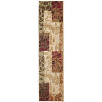Home Dynamix Amelia Contemporary Geometric Floral Runner Area Rug, Beige/Brown, 26"x6'