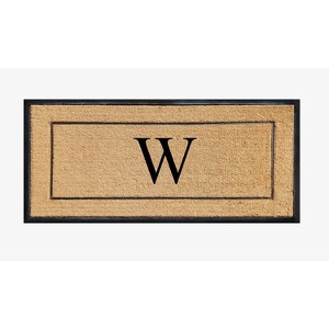 A1HC Natural Coir and Rubber Backing Monogrammed Door Mat, Anti-Shed Entry Doormat - 1 of 4