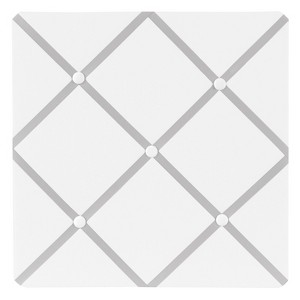 Sweet Jojo Designs Boy Girl Gender Neutral Fabric Photo Memo Board Hotel White and Gray - 1 of 3