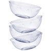 Crown Display 4 Pack Clear Disposable Round Salad Bowls Serving Bowl with Leaf indentation - 2 of 4