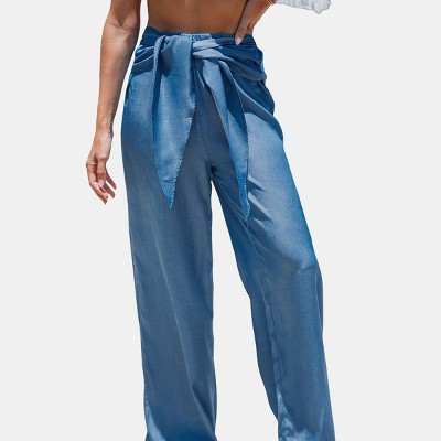 Women's Tie-Dye Stylish Tie Belt Beach Pants - Cupshe