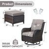 Gymojoy Outdoor Swivel Chair with Ottoman High Back Glider Chair with Soft Cushion - 2 of 4