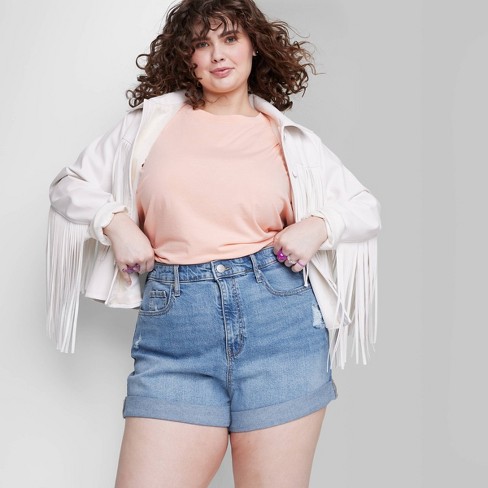 Plus size hot sale cuffed shorts