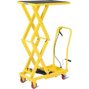 Clearance, Hydraulic Lift Table Cart, 1100 LB Heavy Duty Scissor Lift Cart, 10–35.4" Height, Non-Slip Platform, Swivel Wheels - 1 of 4