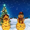 24 and 28 Inches Set of Two Light Up Snowmen Indoor Outdoor Decor - 3 of 4