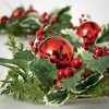 72"L Sullivans Artificial Jingle Bell Holly Pine Christmas Garland, Green-Red, Indoor Christmas Decor - 2 of 3