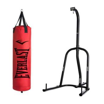 Everlast 4812BDTC 80 LB Nevatear Polycanvas Heavy Kickboxing Punching Bag and Powder Coated Steel Heavy Bag Stand, Black