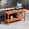 WestinTrends Malibu 55" All Weather HDPE Outdoor Patio Two Shelf Table - 2 of 4