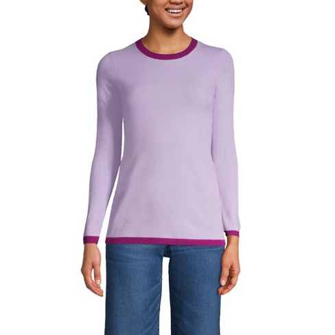 Lands' End Women's Cashmere Crewneck Sweater - X-small - Lavender Cloud  Multi : Target