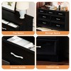 SKRAN Modern 3 Drawer Bedroom Chest of Drawers with 7 Drawers Dresser for Living Room, Bedroom, Hallway(Black,47.6″L x 15.7″W x 26.6″H ) - 4 of 4