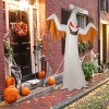 Syemin Decorative Holiday Scene Props 12ft 4pcs Giant Scary Ghost Flames and Flashing Red Eyes Inflatable Halloween Decoration, White, 93"*35"*144" - 3 of 4