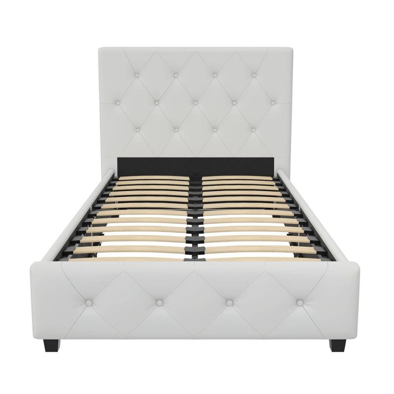 Dakota Upholstered Bed with Signature Sleep Tranquility 6&#34; Mattress White - Dorel Home Products, 5 of 13