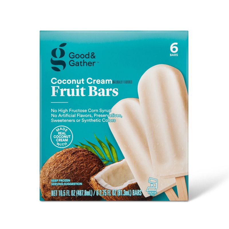 Frozen Coconut Cream Fruit Bars - 16.5oz/6ct - Good &#38; Gather&#8482;, 1 of 5