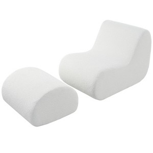 Anybear 44"L x 29"W x 27"H Modern Lounge Chair and Ottoman - 1 of 4