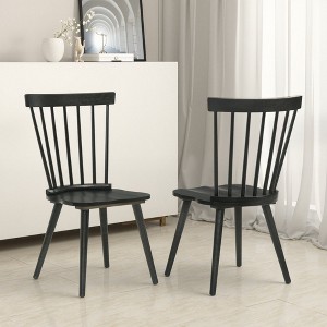 Kumasinova 17.5"H Rustic Farmhouse Dining Chairs Set of 2,Solid Wooden Armless Chair for Kitchen & Dining Room,Versatile Side Chair,300lbs Max - 1 of 4