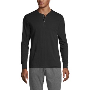 Lands' End Men's Knit Rib Pajama Henley - 1 of 4